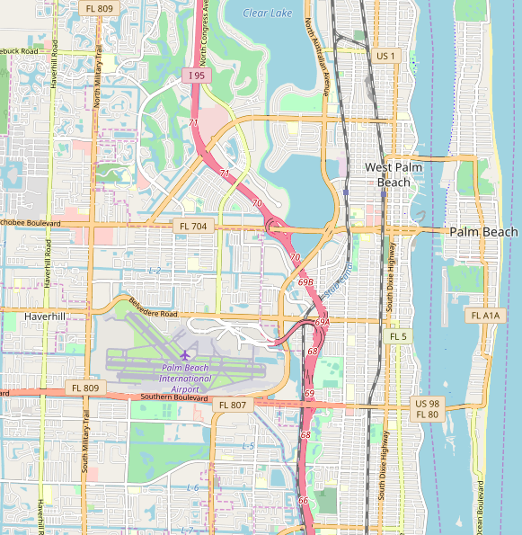 west palm beach florida map