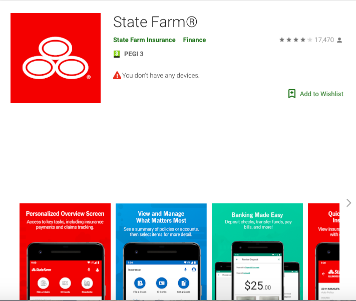 google play state farm app
