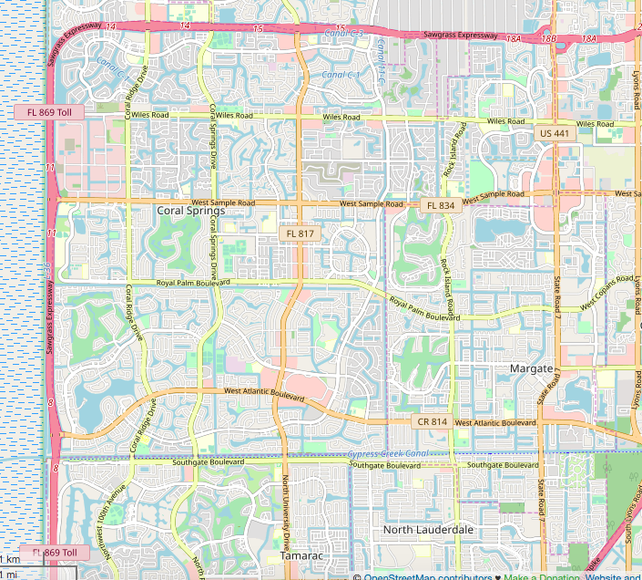 coral springs florida map