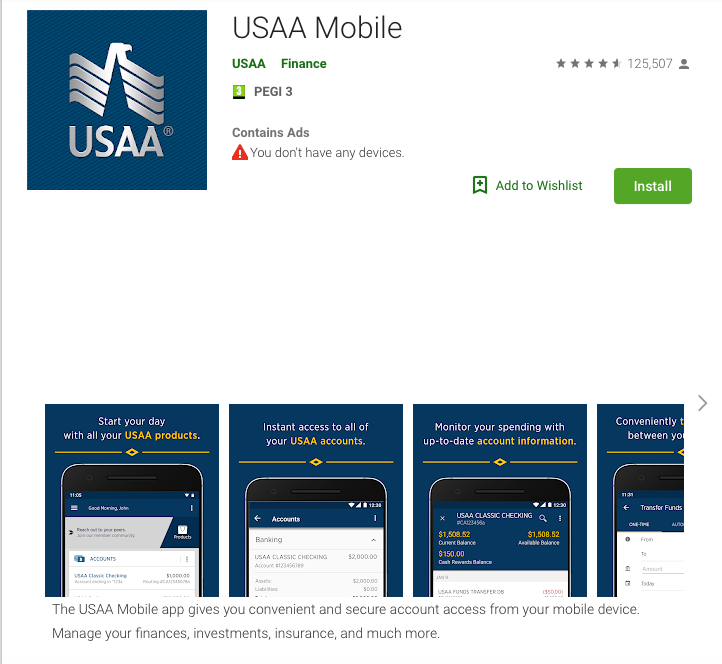 usaa mobile app on the google play store